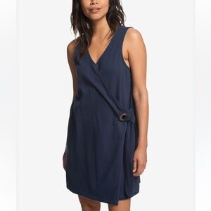 Roxy Rhythm of Luck Navy Blue Wrap Dress